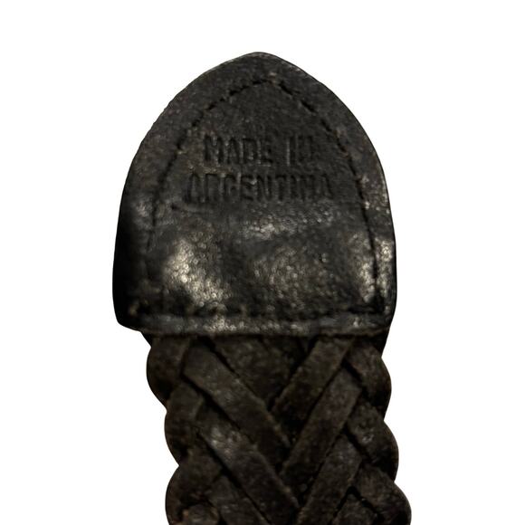 Vintage Y2K black braided belt, genuine leather, size S/M, 36” - Picture 5 of 7